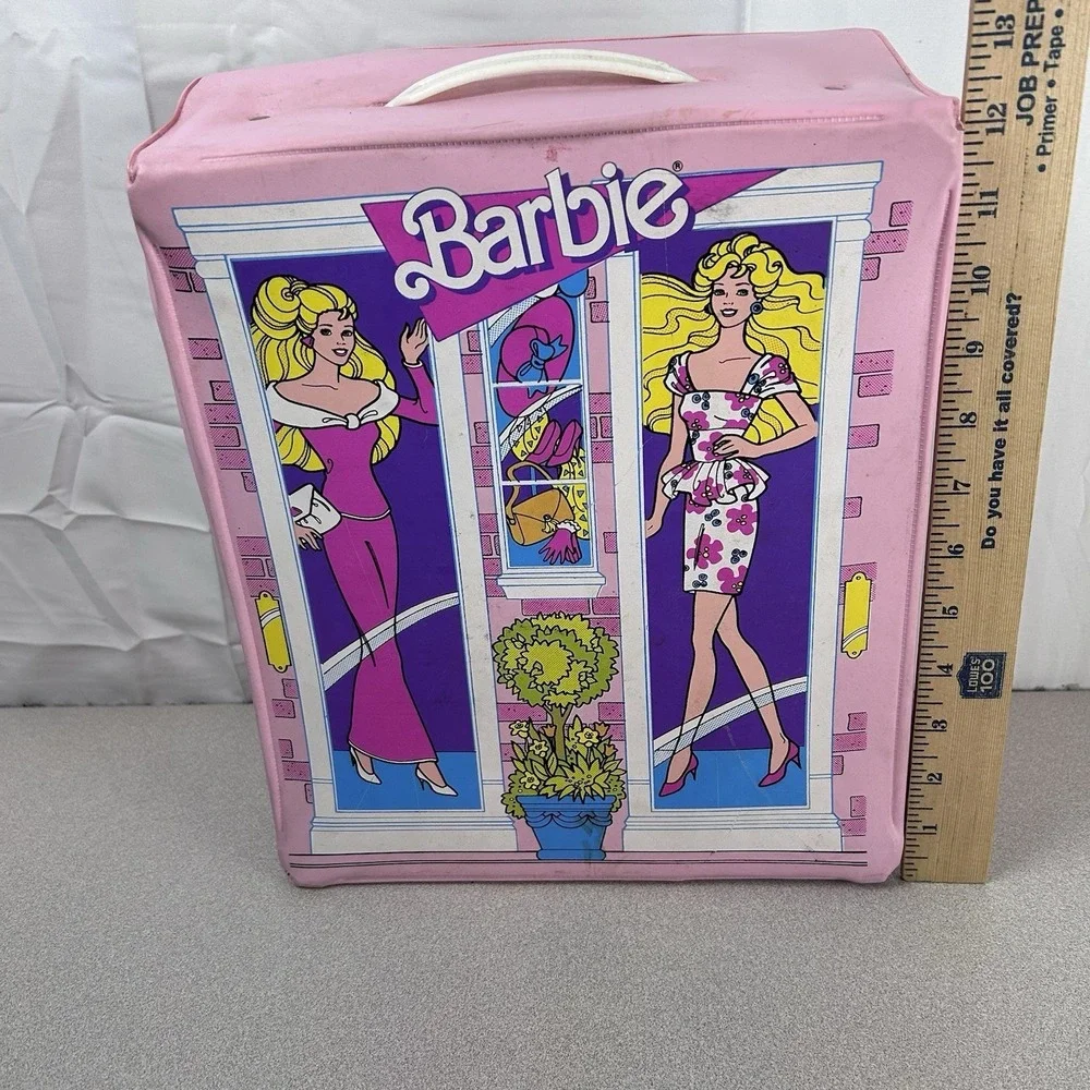 Vintage Barbie Doll‎ Fashion Dolls & Clothes Carry Case Box 80s 1988 Pink Mattel
